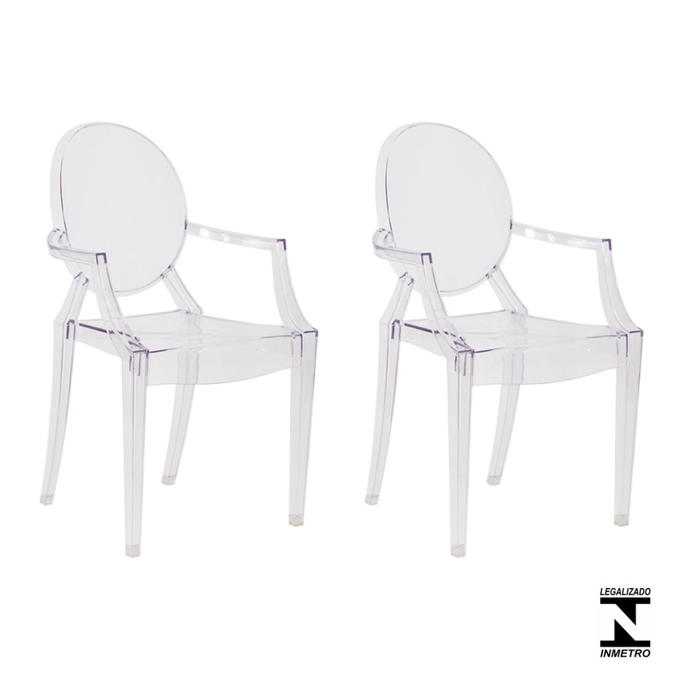 Kit 2 Cadeiras Louis Ghost Transparentes