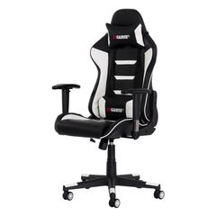 Cadeira Gamer II Reclinável 180º Giratória Preta com Branco