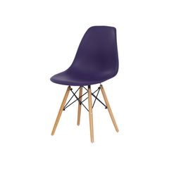 Cadeira Charles Eames Eiffel Roxa Base Madeira